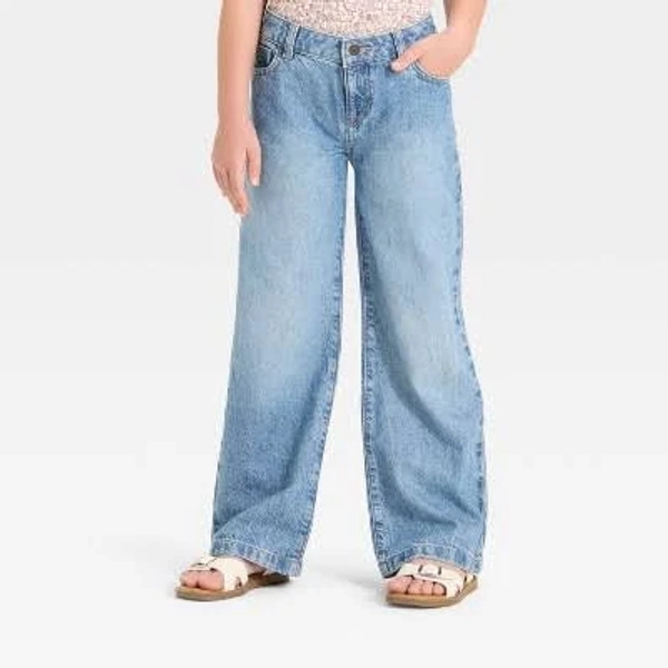 Cat & Jack Girls' Wide Leg Jeans