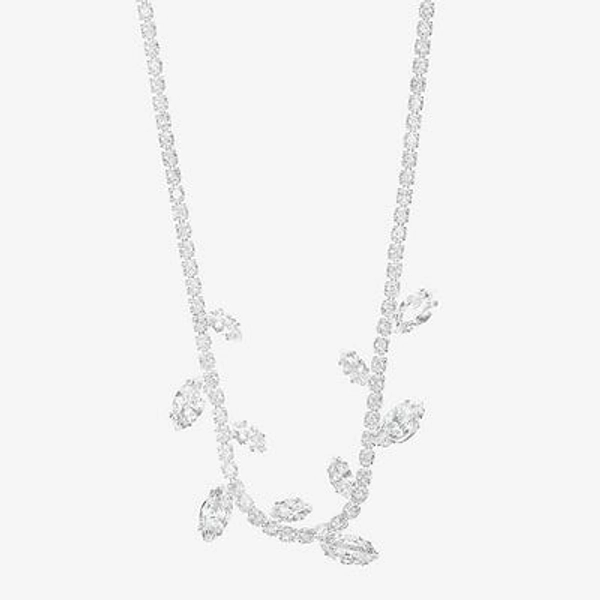 Sparkle Allure Womens Cubic Zirconia Pure Silver Over Brass 16 Inch Tennis Necklace, One Size
