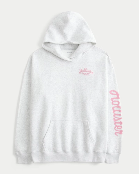Hollister Feel Good Oversized Logo Graphic Hoodie