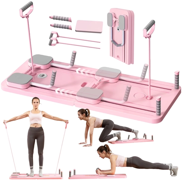 Ngardk Pilates Board, Pilates Reformer Set, Multi-Purpose Abdominal Board for Home Pack of 1 (Pink)