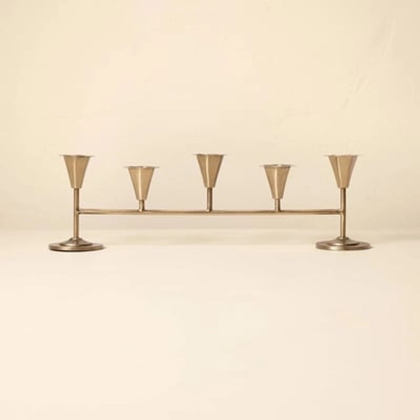 Hearth & Hand with Magnolia 20" Metal Tabletop Taper Candelabra Brass Finish - Hearth & Hand™ with Magnolia