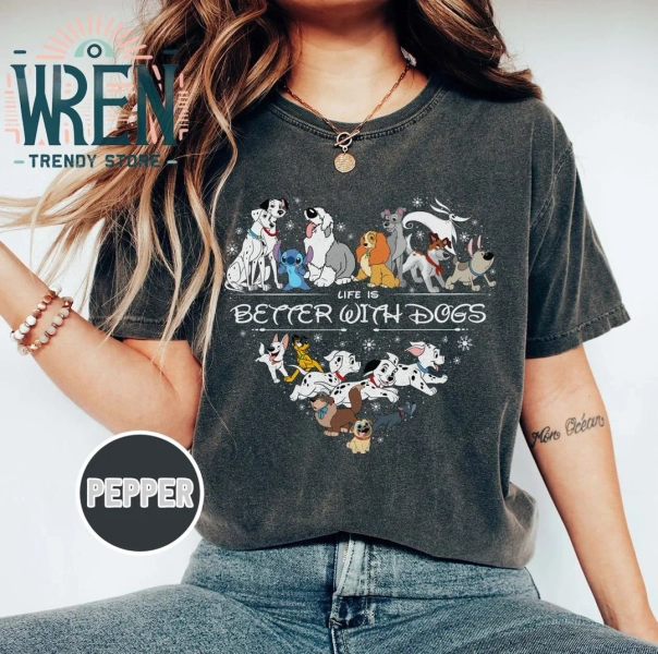 Retro Life is Better With Dogs Disney Shirt, Vintage Disney Dogs Shirt, Disney Dog Mom & Lovers, Magic Kingdom Shirt, Disney Animals Shirt - Etsy
