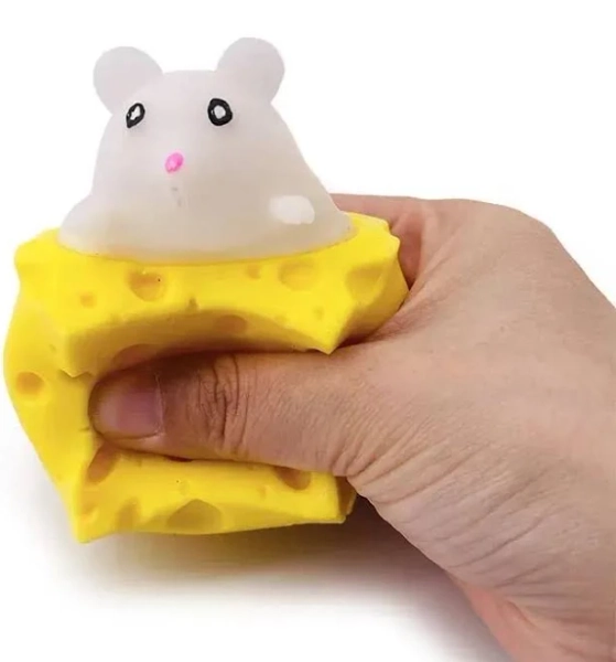 Pop Up Funny Mouse And Cheese Block Squeeze Anti Stress Toy Hide And Seek Figures Stress Relief Fidget Toys For Kids Adult