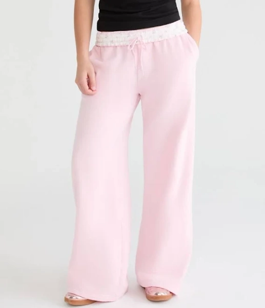Aeropostale Women's Cloud Soft Floral Waistband Sweatpants