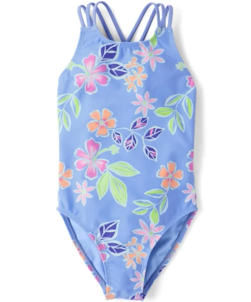 The Children's Place Girls Sleeveless Cross Back One Piece Swimsuit