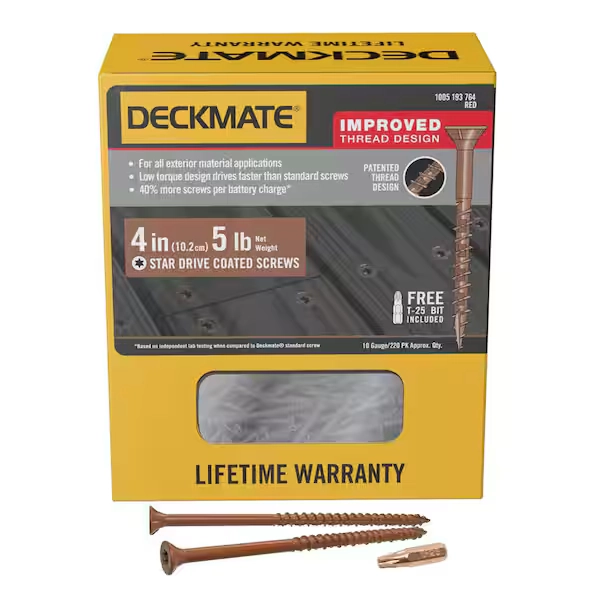 DECKMATE #10 x 4 in. Red Star Flat-Head Wood Deck Screw (5 lbs.-Pack) 4DMR5