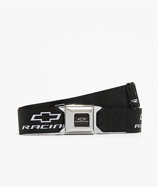 Buckle Down x GM General Motors Chevy Bowtie Racing Logo Black Web Belt