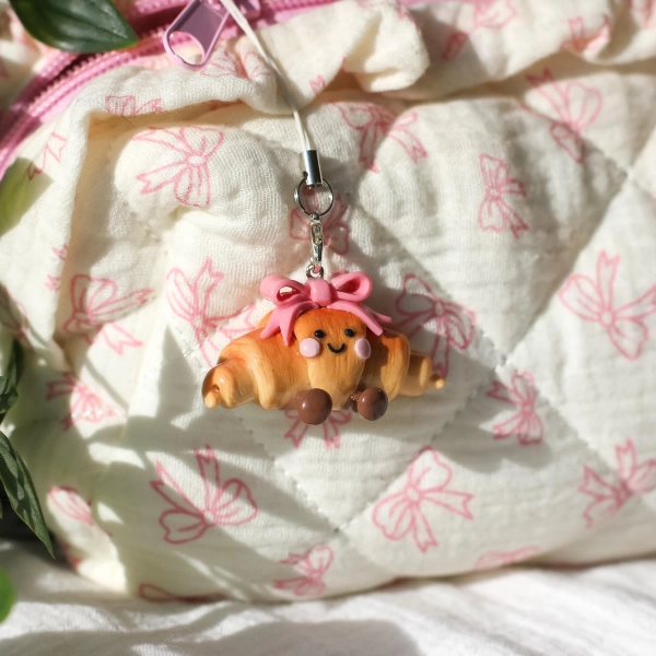 Handmade Miniature Croissant Charm, Coquette Accessories