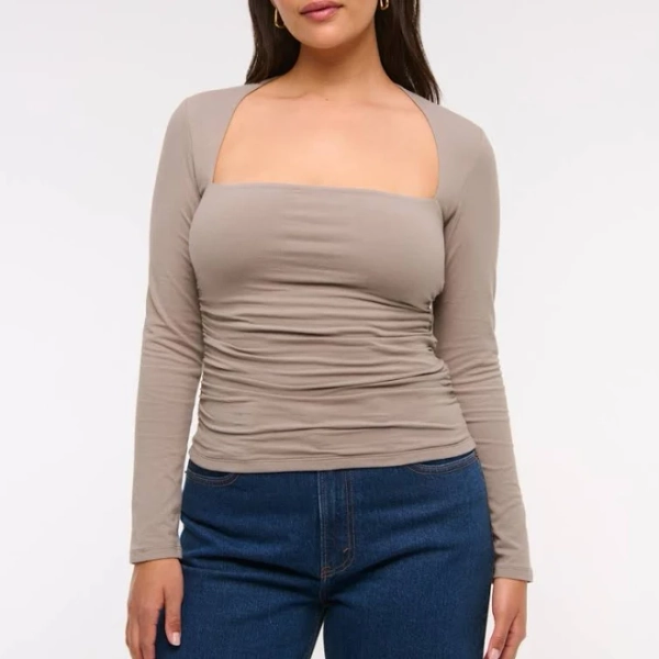 Abercrombie & Fitch Women's Ava Long-Sleeve Top
