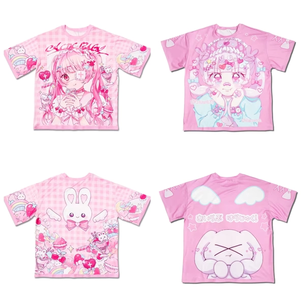 Dopamine Rainbow Gradient Girl Adult and Children T-Shirt Cartoon 3D All-Over Print Harajuku Y2K Short Sleeve - AliExpress 1501