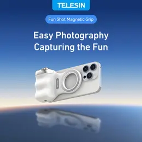 【TikTokShopBlackFriday】TELESIN Magnetic Phone Camera Grip with Wireless Shutter – DSLR-Style Handle for iPhone & Android, 1/4" Screw, Ergonomic Design, Perfect for Vlogging, Selfies, and Steady Shots, Compatible with iPhone 17