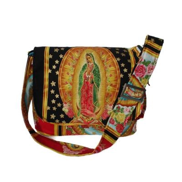 Guadalupe Virgin Mary Mexican Art Messenger Bag/Diaper Bag