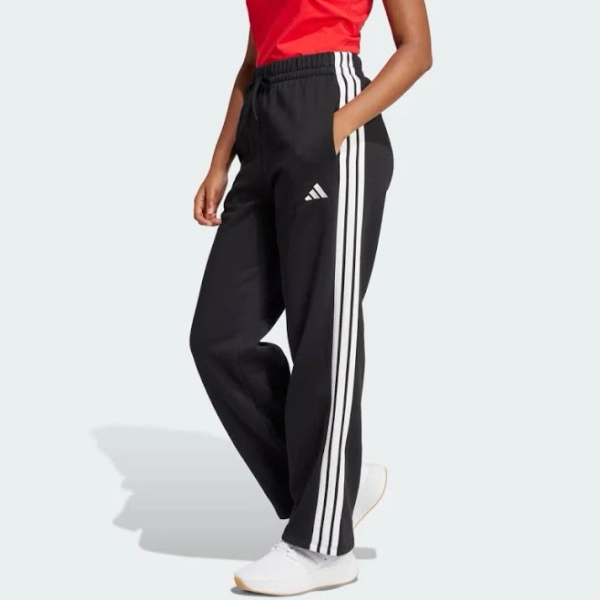 Women's adidas Essentials 3-Stripes Fleece Open Hem Pants