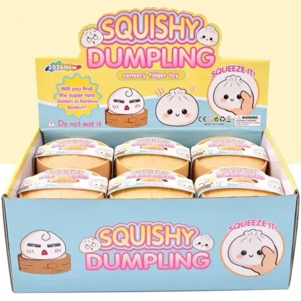 Glitter Dumpling Squishies Toy Bun Baozi Dumpling Mystery Box Colorful Food Squishy Sensory Fidget