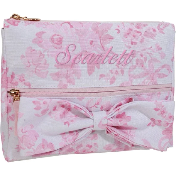 LoveShackFancy Pink Damask Floral Mackenzie Supplies Pouch