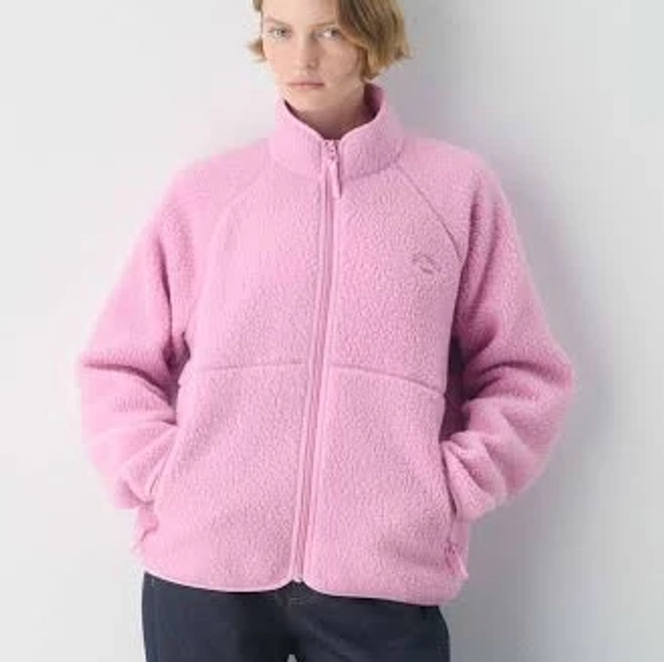 Tna Women's Polartec Thermal Pro Raglan Mockneck Zip-Up Jacket in Morganite Pink | 2XS