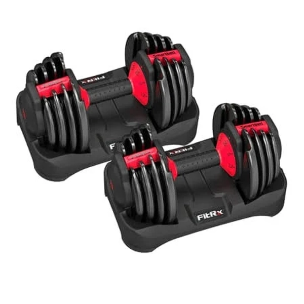 Fitrx Adjustable Dumbbells 25lb SmartBell Dumbbell Set with 9-in-1 Quick-Select Weights
