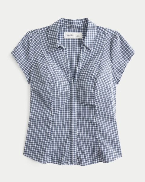 Short-Sleeve Ruched Shirt