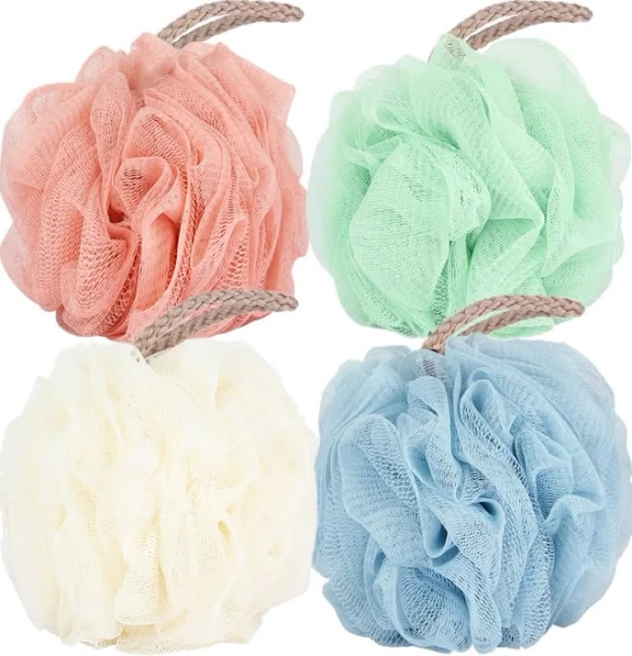 Fu Store Loofah Sponge Shower Loofahs 4 Colors Bath Sponges Body Scrubbers