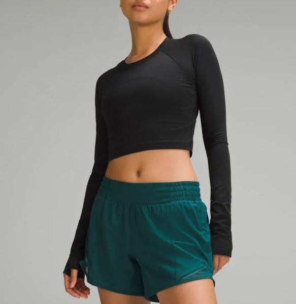 lululemon Women's Swiftly Tech Cropped Long-Sleeve Shirt 2.0 - Size 0 | Black