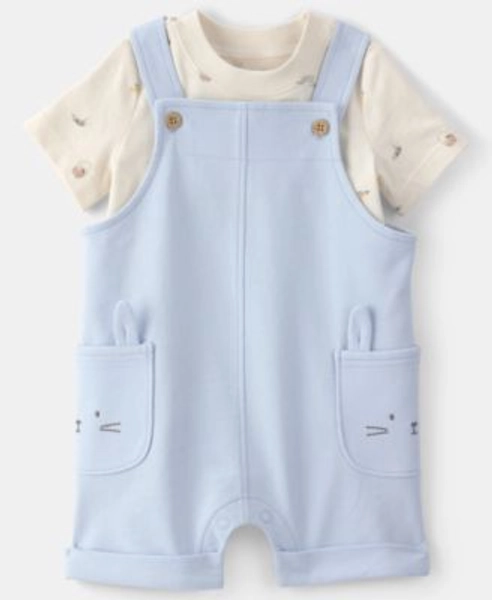 Baby Boys' Easter Bunny T-Shirt and Shortall, 2-Piece Set