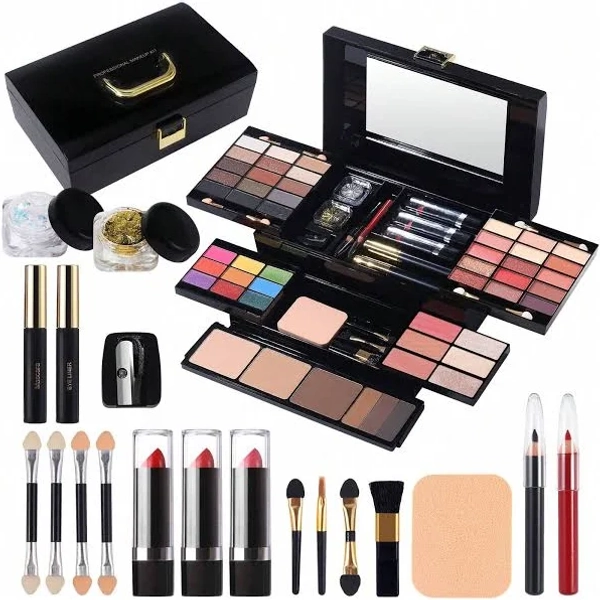 Professional Makeup Kit For Women Girl Full Kit With Mirror 60 Colors All In One Make Up Gift Set Included Eyeshadow,Blusher,Highlighter,Compact