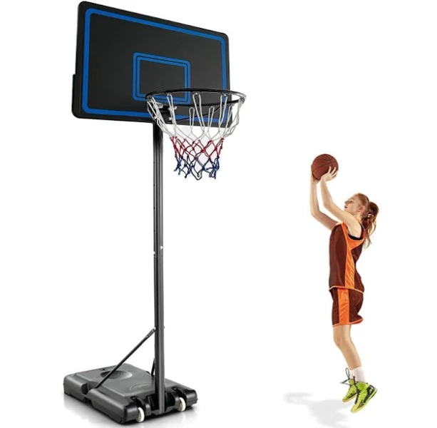 Adjustable Portable Basketball Hoop System with 44 inch Backboard