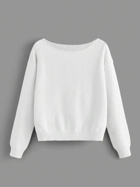 SHEIN BASICS Women's Casual Versatile Solid Color Sweater In Fall Winter Clothes - Size M