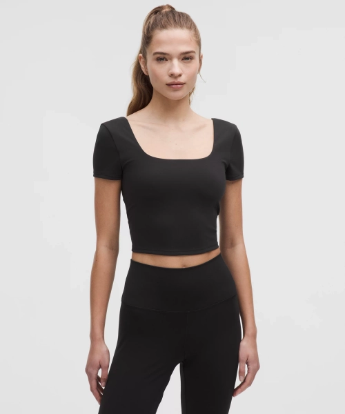 Wunder Under SmoothCover Square-Neck T-Shirt - Black - 0