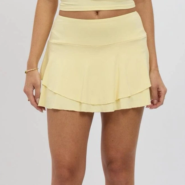 Women's Supersoft High Rise Layered Lined Skort Skirt
