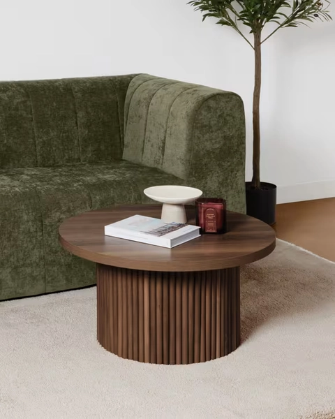 Ryan Ribbed Coffee Table - Walnut