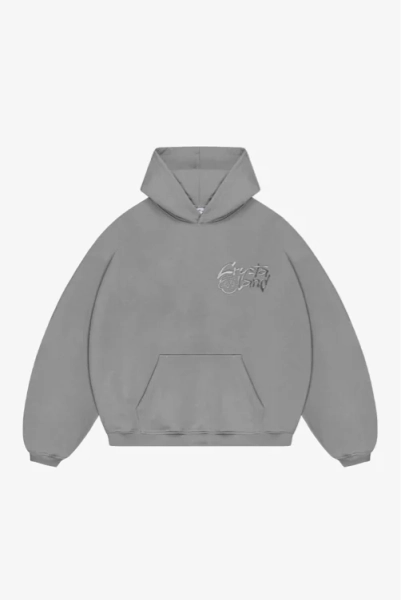 Crystaland Basic silver grey hoodie