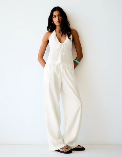 Broek met elastische tailleband