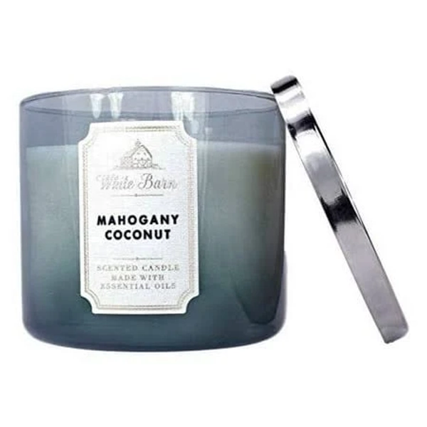 Bath & Body Works White Barn Mahogany Coconut Scented Candle