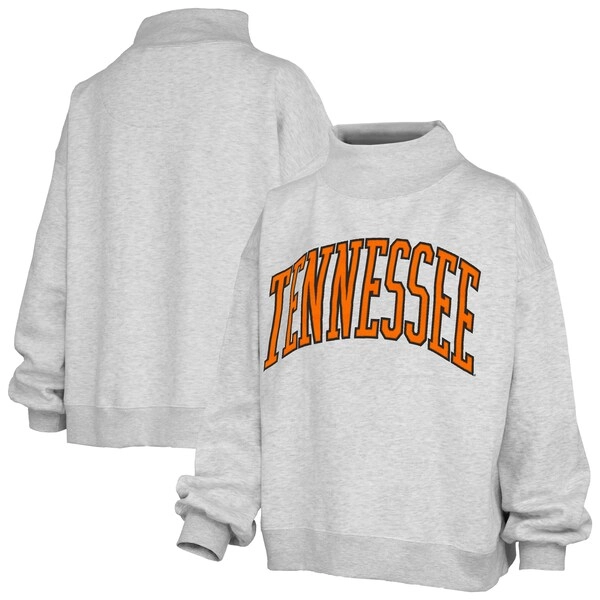 Tennessee Volunteers Pressbox Women's Oversized Nelson Mock Neck Sweatshirt - Heather Gray