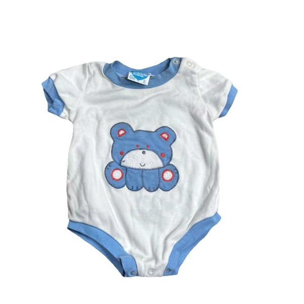 Vintage 80s Baby Lovespun Blue Bear Romper