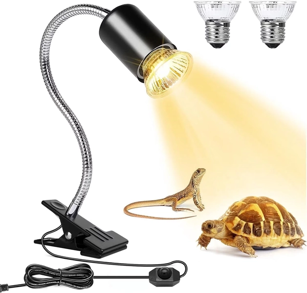 Reptile Heat Lamp, Reptile Light for Turtle Lamp with Clamp, UVA UVB Light for Reptiles with with Adjustable Switch,360° Rotatable Turtle Accessories for Aquarium - Walmart.com