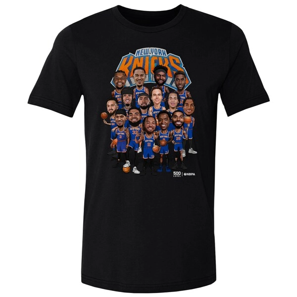Men's New York Knicks 500 Level Black  Roster Caricature T-Shirt
