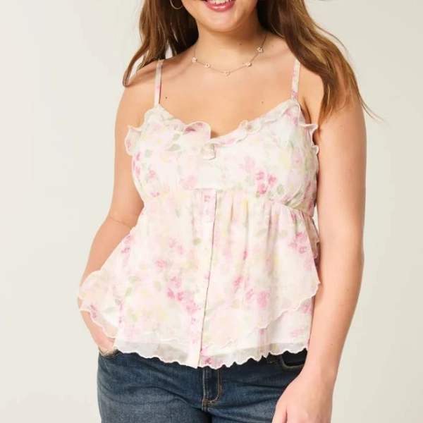 Hollister Women's Easy Chiffon Babydoll Top