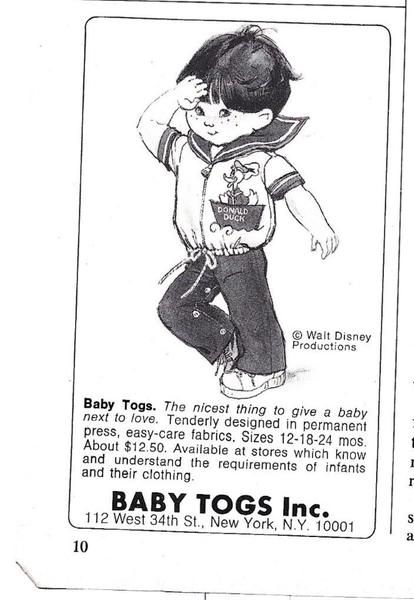 Baby Togs Children Clothing NYC advertisement 1970s Vintage Print Ad