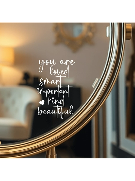 1pc You Are Loved Mirror Decal – Inspirational Self-Love Vinyl Sticker, Positive Affirmation Wall Art For Bedroom, Bathroom, Vanity, Removable Waterproof Motivational Quote Decor Bedroom Decor Stickers Home Decor Living Room Wall Paper Wall Stickers Party Decorations Living Room Decor Office Decor Home Decor Items Personalised Stickers Mirror Wall Wall Decor Wall Mirror Mirror For Room Bathroom Decor