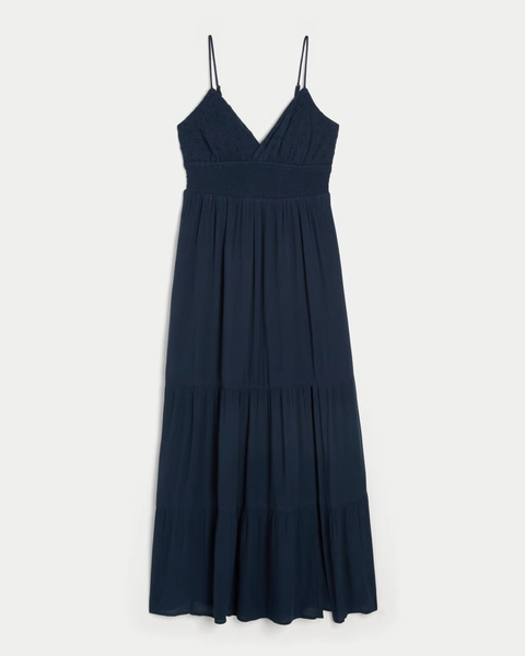 Embroidered Babydoll Maxi Dress