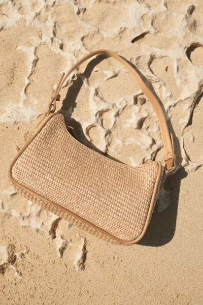 Tailani Beige Raffia Shoulder Bag