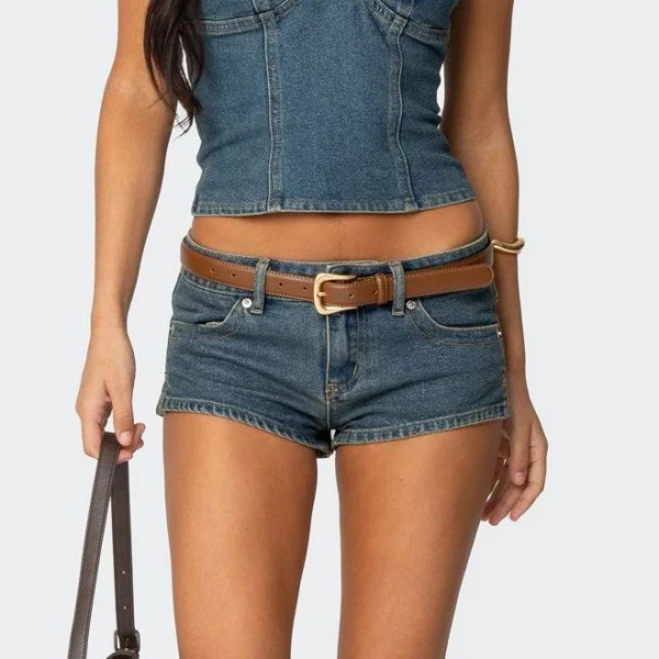 Edikted Women's Jagger Low Rise Denim Shorts