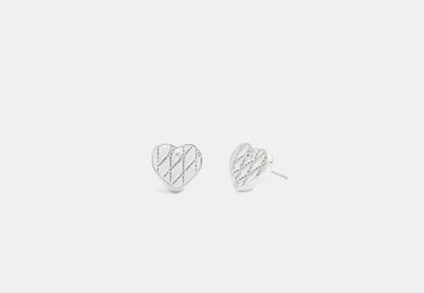 Quilted Heart Stud Earrings