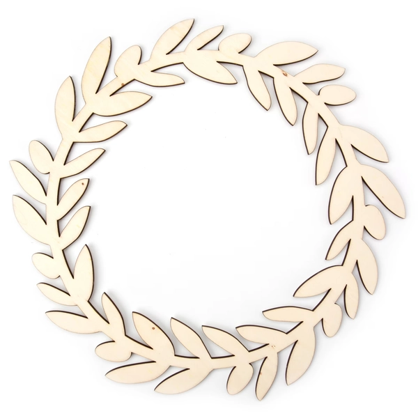 Hello Hobby Olive Branch Wreath Unfinished Wood Craft Shape - Walmart.com