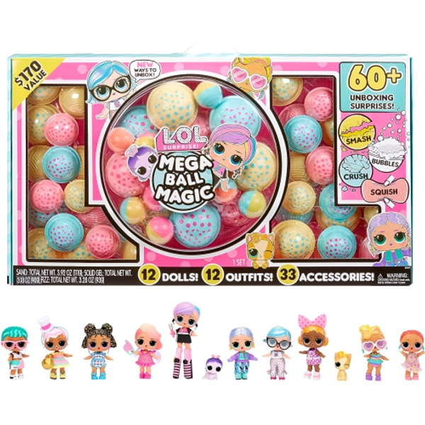 LOL Surprise Mega Ball Magic 12 Collectible Dolls, 60+ Surprises