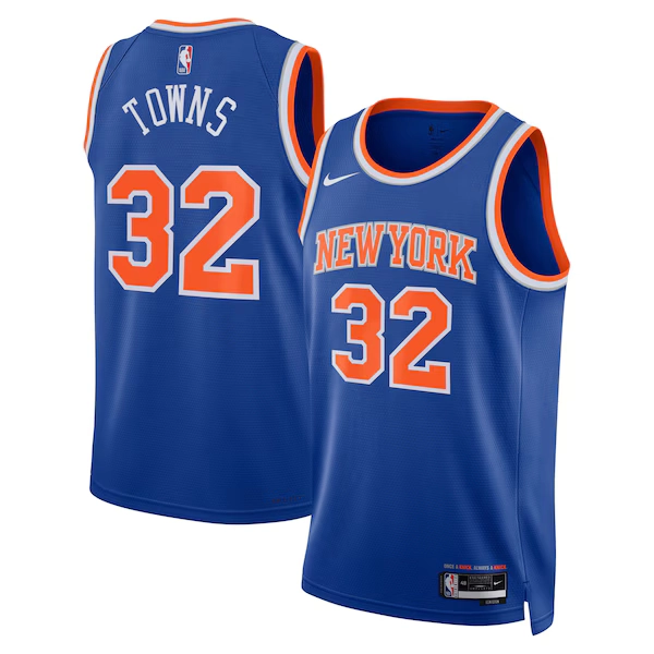 Unisex New York Knicks Karl-Anthony Towns Nike Blue Swingman Jersey - Icon Edition