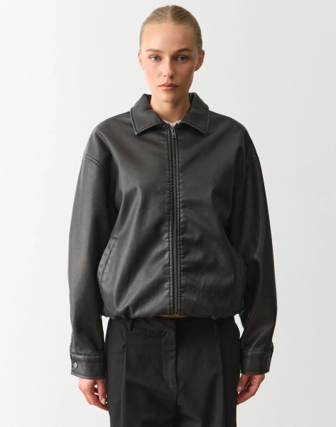 Oversized Faux Leather Jacket