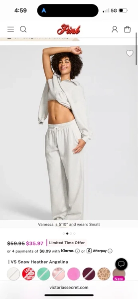 Ivy Fleece Wide-Leg Split-Hem Sweatpants